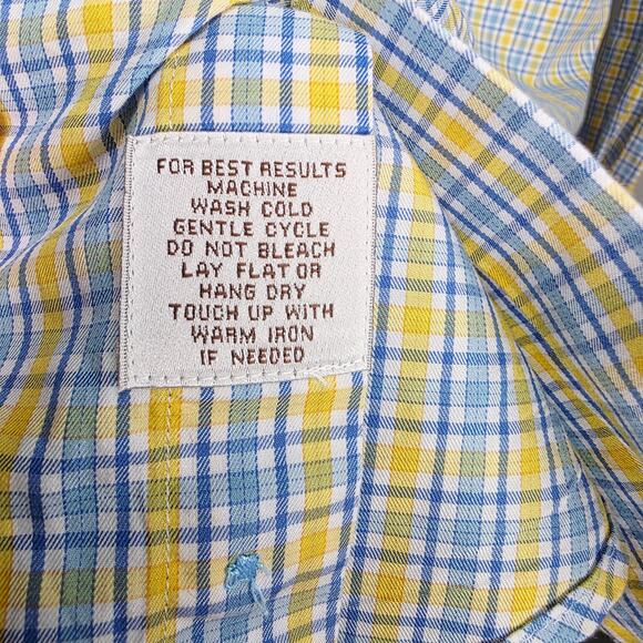 Peter Millar Button Front Men's Plaid Long Sleeve 100% Cotton Shirt Size Large - Picture 5 of 9
